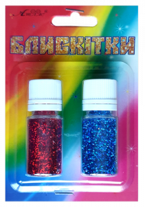 Фото - Блискітки НАБіР 27 7гр. 2шт. синій.гол+червон.гол. А-997 1/12 42167 Фото - Блискітки НАБіР 27 7гр. 2шт. синій.гол+червон.гол. А-997 1/12 42167