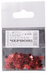 Блискітки (Гліттер) ЗіРОЧКИ  Червоні  1гр. у кульку  А-958