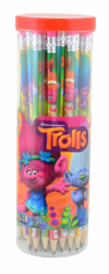 Фото - Карандаш ч/гр треугольный с ласт. в пл. тубе 'Trolls', 39шт/уп 38607