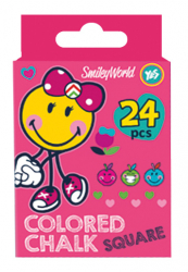 Фото - Крейда кольорова квадратна, 24 шт 'Smiley World' 38359
