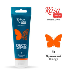 Фото - Акрил для декору, 06 Оранжевий, матовий, 75 мл, ROSA TALENT 39010