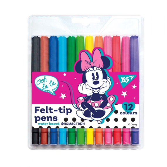 Фото - Фломастери YES 12 кольорів Minnie Mouse 62952 Фото - Фломастери YES 12 кольорів Minnie Mouse 62952