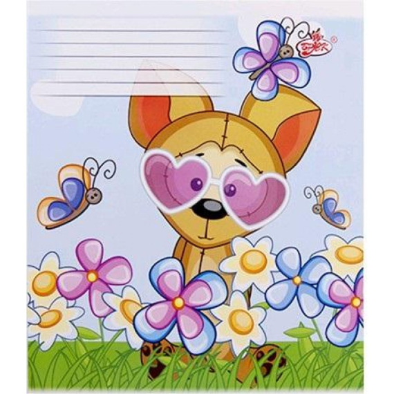 Фото - Зошит  Бріск 12 лін. офсет №2384_Щасливі звірятка (уп.25/ящ.500) 21945