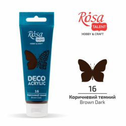 Фото - Акрил для декору, 16 Коричневий темний, матовий, 75 мл, ROSA TALENT 38994