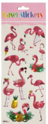 Наліпка пластикова, лазерна 14*25,5см Фламінго 12шт/уп