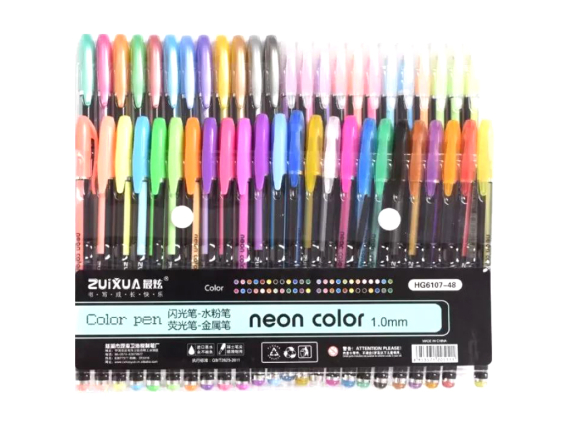 Фото - Набір ручок гелевих неонових 48кольорів 63194
