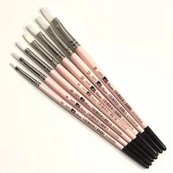 Синтетика овальна Flamingo 1023FR-10,біла,нікелева цанга, к.р. пензель, KOLOS/ArtMaster (6/12)