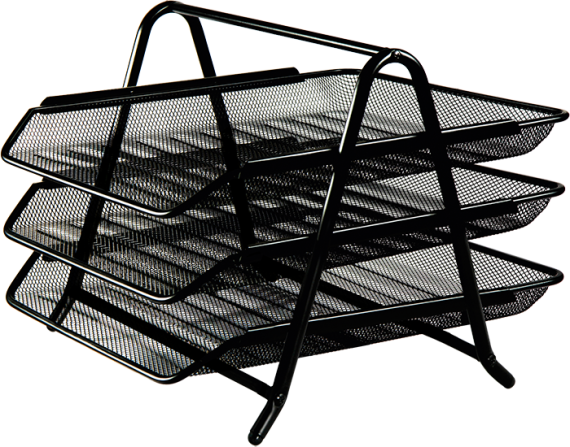 Фото - Лоток для паперів 3 в 1, 350x295x270мм, металевий, чорний 49531