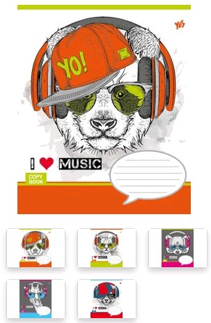 Фото - А5/12 кл. YES гібрид з 2-ма вибірками MUSIС PETS, зошит 40824 Фото - А5/12 кл. YES гібрид з 2-ма вибірками MUSIС PETS, зошит 40824