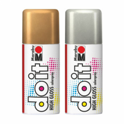 Фарба-спрей, High Gloss, Срібна, 150мл, do it, Marabu