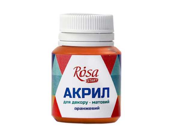 Фото - Акрил для декору 6, Оранжевий, матовий, 20 мл, ROSA TALENT 39009 Фото - Акрил для декору 6, Оранжевий, матовий, 20 мл, ROSA TALENT 39009