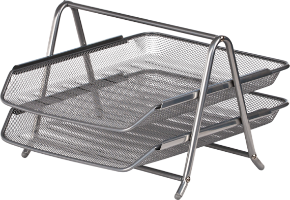 Фото - Лоток для паперів 2 в 1, 295х350х210мм, металевий, срібло 8691 Фото - Лоток для паперів 2 в 1, 295х350х210мм, металевий, срібло 8691