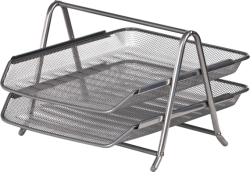 Лоток для паперів 2 в 1, 295х350х210мм, металевий, срібло