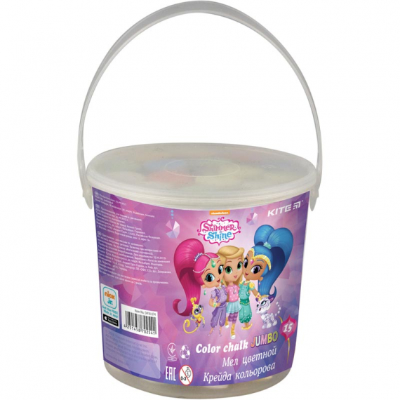 Фото - Крейда кольорова Jumbo, 15 шт. у відерці SH 38182 Фото - Крейда кольорова Jumbo, 15 шт. у відерці SH 38182