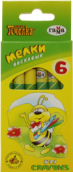Крейда воскова &quot;Бджілка&quot;, 8мм,  6 кол.