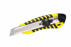 Фото - Ніж трафарет.,18мм, гвинт.фікс.,метал.напр.,прорезин., 4521, SOZ 37199