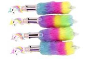 Фото - Ручка кулькова на 6 кольорів з хутром і декором, Одноріг, 24 шт/упак 52837 Фото - Ручка кулькова на 6 кольорів з хутром і декором, Одноріг, 24 шт/упак 52837