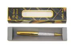 Фото - Ручка кулькова , металева, поворотна, золотиста з кристалами 56431 Фото - Ручка кулькова , металева, поворотна, золотиста з кристалами 56431