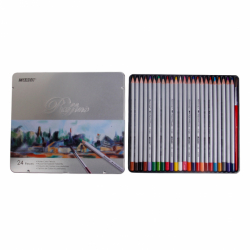 Фото - Кольоров. олівці акварельні 'MARCO' 24 кольор. шестигран. в метал. пеналі 7120-24TN (уп.6) 9714