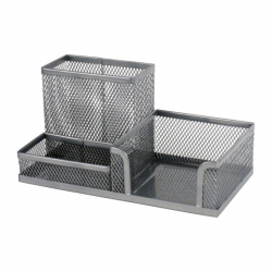 Фото - Підставка-органайзер 203x105x100мм металева, срібляста 41406