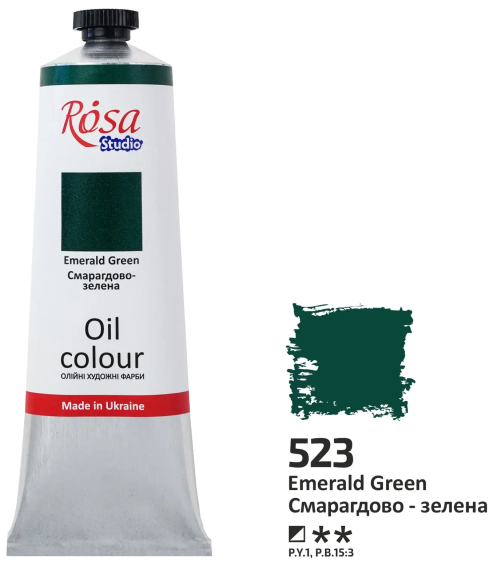 Фото - Фарба олійна Studio,100мл,Смарагдово-зелена,  ROSA 62653