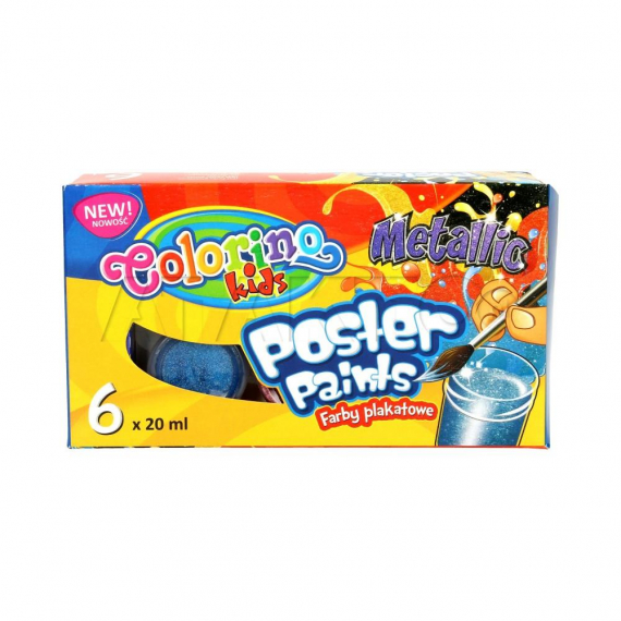 Фото - Фарби гуашеві COLORINO 20 мл 6 кольорів металік 33439 Фото - Фарби гуашеві COLORINO 20 мл 6 кольорів металік 33439