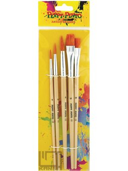 Фото - Набір із 5-х пензлів синтетика 3 круглих4,6,8+2плоск 10,12 Пегашка 53171 Фото - Набір із 5-х пензлів синтетика 3 круглих4,6,8+2плоск 10,12 Пегашка 53171