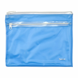 Фото - Папка-конверт на блискавці  А4, прозора, блакитний 36692