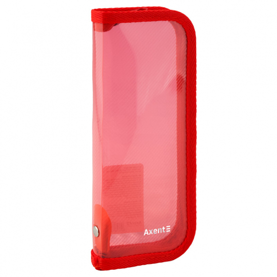 Фото - Пенал об'ємний на блискавці, прозорий червоний 46895