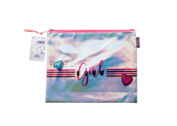 Папка А5 &quot;БОС&quot;,  25.5х21х1см, голограф.шт.шкіра, срібло