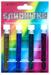 Фото - Блискітки набір 4 2гр. 4шт. зол+син+зел+черв. А- 973 1/12 30283 Фото - Блискітки набір 4 2гр. 4шт. зол+син+зел+черв. А- 973 1/12 30283