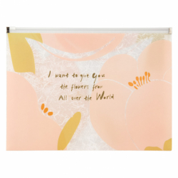 Фото - Папка на блискавці zip-lock, А4+, Fleur, рожева 45420