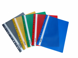 Фото - Папка-швидк., А4, PР 100/120 мкн, пр.верх, з перф., кол в ас.,4-270, 4OFFICE (уп.10) 36259