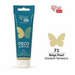 Акрил для декору, 71 Бежевий, перламутр, 75мл, ROSA TALENT