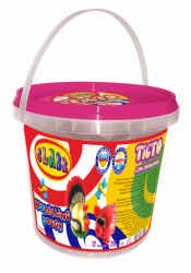 Фото - Н-р тіста для ліплення в пласт.відрі,12кол х 20гр+3 форм+стек, Весела Ферма, 7631/5, CLASS 34875