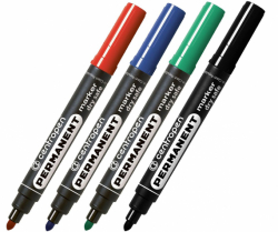 Фото - Маркер Permanent Dry Safe 8510 2,5 мм круглий син. 29391