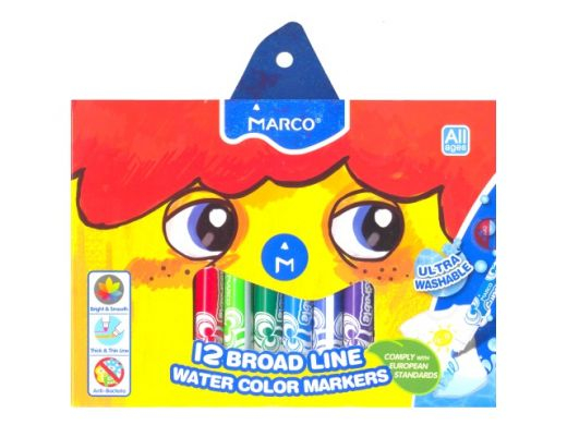 Фото - Фломастери 12 кол. Super Washable Jumbo, Marco (уп.12/48) 35393