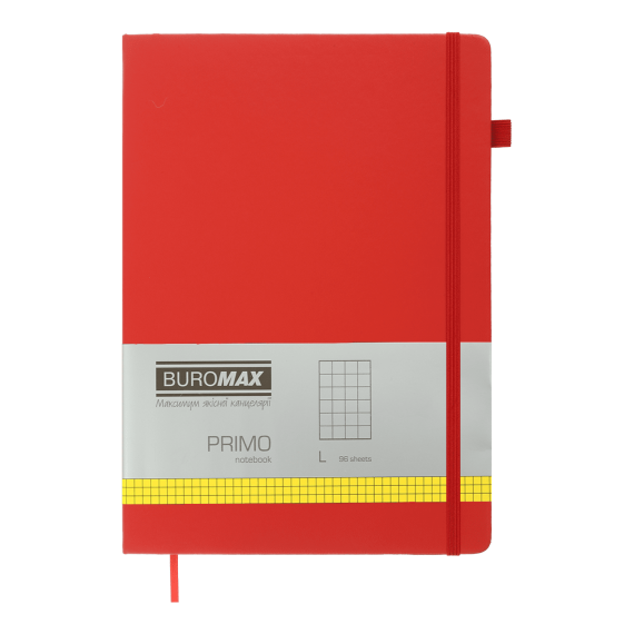 Фото - Книга записна PRIMO 190*250, 96 арк., Клітинка, обкл. штучна шкіра, бордовий 61483