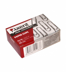 Скріпки нікельовані, 28 мм, 100 шт. (уп.20)