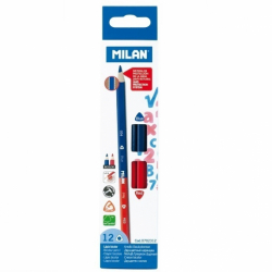 Фото - Карандаш двухцветный, треугольный, сине-красный 8277