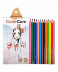 Фото - Кольоров. олівці 'MARCO' 12 цветов круглые d=4.0+1 графитный НВ , ColorCore (new), Marco 22229