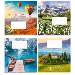 Зошит учнівський повноколірний 60 арк Лінія, в асор ,Поліграфіст, в асорт.( уп.12)