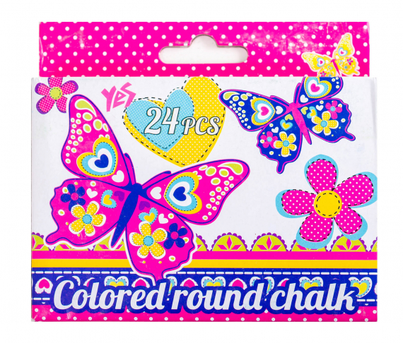 Фото - Мел цветной круглый 24 шт. 'Butterfly' (уп.12) 38345 Фото - Мел цветной круглый 24 шт. 'Butterfly' (уп.12) 38345