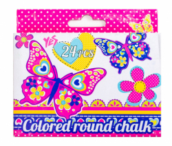 Фото - Мел цветной круглый 24 шт. 'Butterfly' (уп.12) 38345