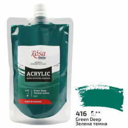 Фото - Фарба акрилова,200 мл, Зелена темна, ROSA Studio 61752