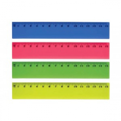 Фото - Линейка 15 см флюоресцентная для левши (уп.48) 15002