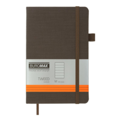 Книга записна TWEED 125*195, 96 арк.,Лінія, обкл. штучна шкіра, сірий