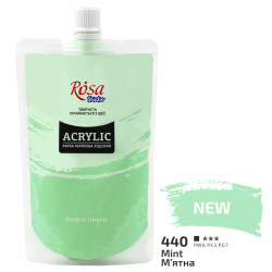 Фото - Фарба акрилова,200 мл, М'ятна,  ROSA Studio 61952