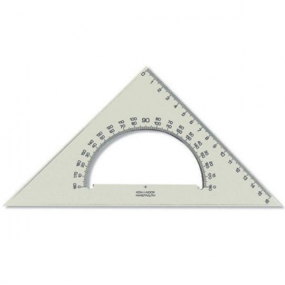 Фото - Трикутник 45/177 з транспортиром, димчастий (уп.50) 10318 Фото - Трикутник 45/177 з транспортиром, димчастий (уп.50) 10318
