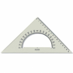 Фото - Трикутник 45/177 з транспортиром, димчастий (уп.50) 10318